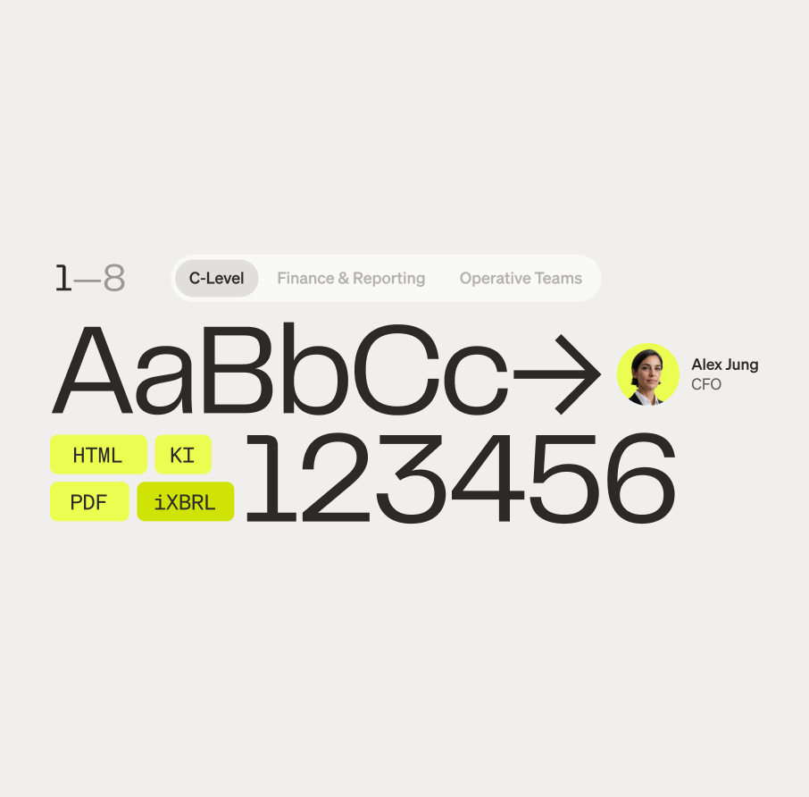 Graphic of a typography specimen showing the alphabet and numerals on top of a dark gray background.